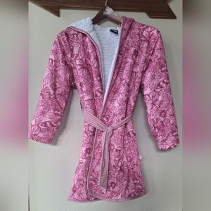 Woodrow & Friends Girls Pink Bath Robe Pink Butterflies Size 10/12